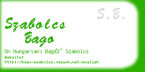 szabolcs bago business card